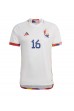 Belgia Thorgan Hazard #16 Jalkapallovaatteet Vieraspaita MM-kisat 2022 Lyhythihainen
